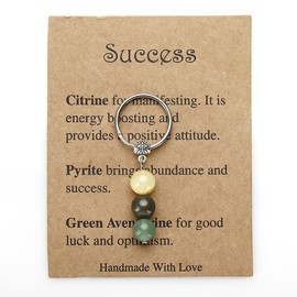 NYRWFQXG Christmas Birthday Gifts for Women Men Success Crystals Keyrings Inspirational Encouragement Gifts for Coworkers Friends Good Luck Gift Healing Stones Keychain Positive Gift