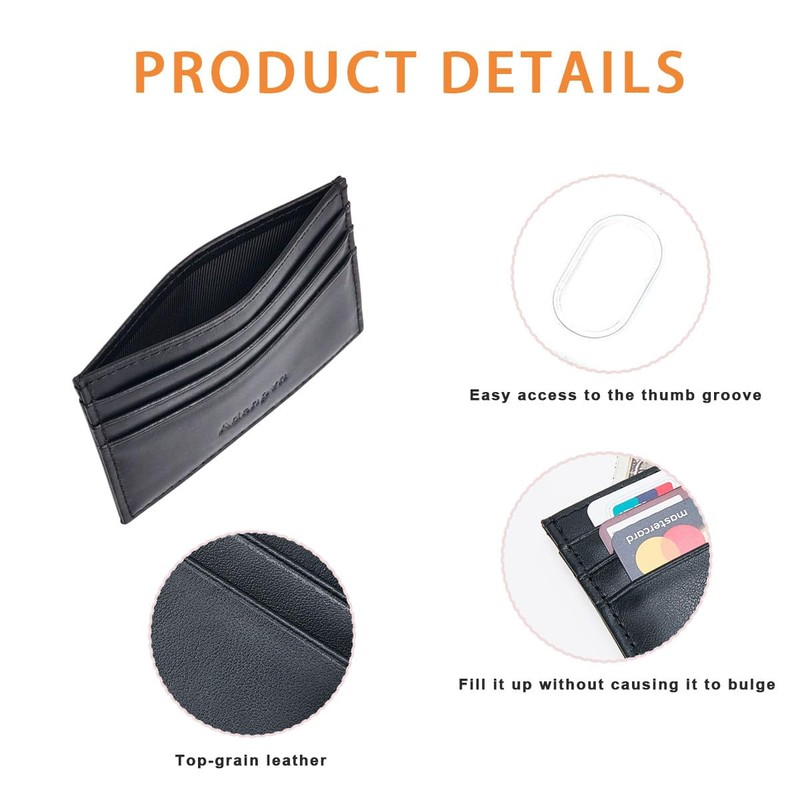 Adenpvn Leather credit card holder Minimalist Slim Front Pocket Wallet