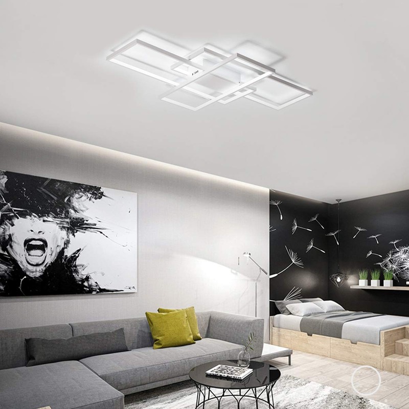 Jaycomey Ceiling Light,Modern LED Ceiling Lamps with 3 Squares,75W Cool