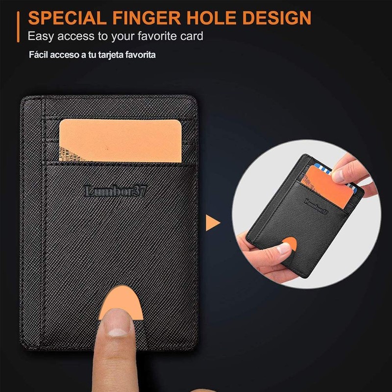 Lumbor37 Billetera de Cuero Tarjetero de Cuero Minimalista Billetera de