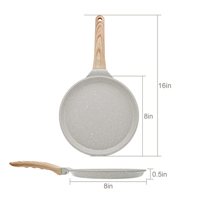Bobikuke 8 inch Crepe Pan, Nonstick Pan for Crepes Omelette