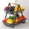 CHPHI 2 Tier Countertop Fruit Basket, Metal Stackable Fruit Bowl