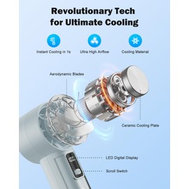 AMACOOL Handheld Fan with Ice Cooler, Mini Portable Fan Rechargeable, 18Hrs Cooling, 0-100 Adjustable Speed, Small Yet Powerful, Personal Hand Fans for Travel, Beach, Outdoor, Makeup, Gifts for Women