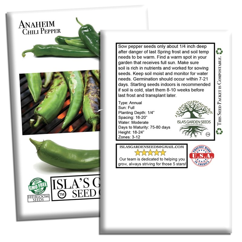 Anaheim Chili Pepper Seeds for Planting (Capsicum annuum) – 100+
