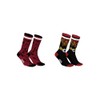 2 Pack Mens Patterned Cotton Socks, black
