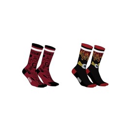 2 Pack Mens Patterned Cotton Socks, black