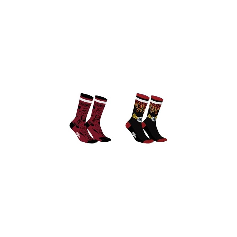 2 Pack Mens Patterned Cotton Socks, black