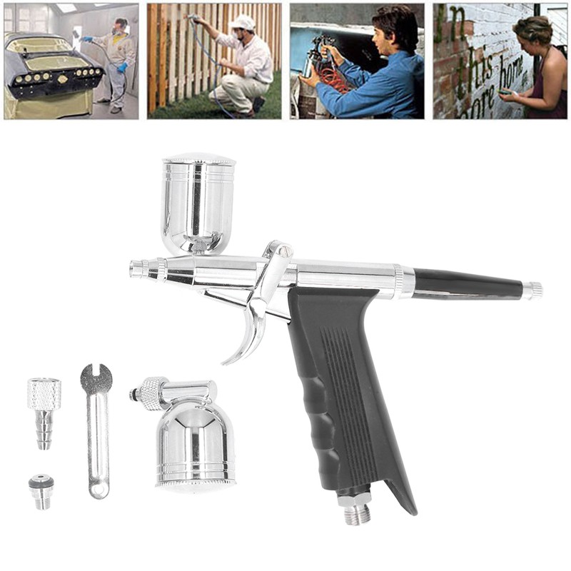 Air Paint Spray Gun Dual Action Trigger Gravity Feed Airbrush