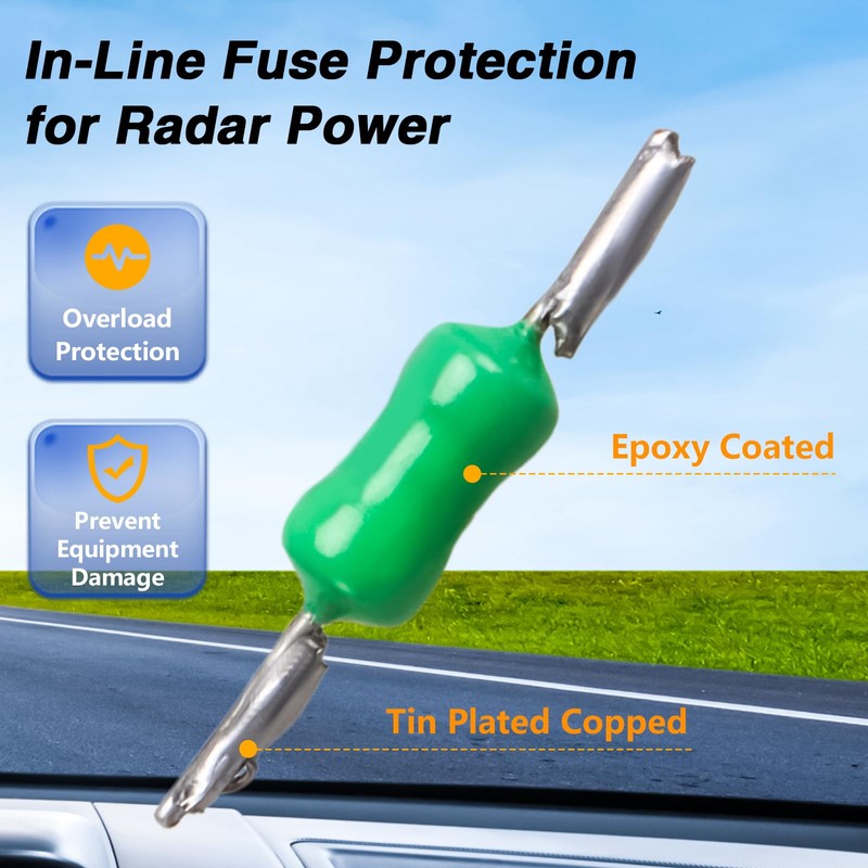 LQYLMY 14.7" RJ11 Radar Detector Mirror Wire Power Cord Hardwire