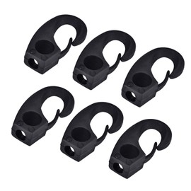 6 Pcs Nylon Lashing Shock Hook For Boat Canoe Kayak Boating Accessories Black, Sailing Plastic Hooks, Kayak Car Bumper Clips