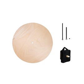 Rayher Craft Kit Wall Clock, Round, 25 cm Diameter, Birch Wood FSC Certified, Clock Craft, Wooden Disc Clock, Wooden Plate Round Clock, Clock Construction Kit, Wooden Disc, 69250000, Natural
