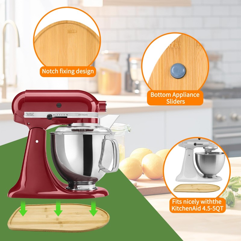 Bamboo Mixer Slider Compatible with Kitchen Aid 4.5/5 Quart Tilt