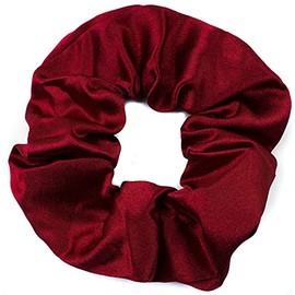 Mytoptrendz® Plain Satin Hair Scrunchies Ponytail Hair Tie Classic Hair Accessory (Burgundy)