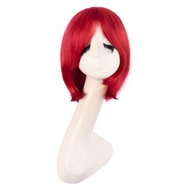 MapofBeauty 12 Inch/30 cm Fashion Unisex Short Straight Beauty Wig (Bright Red)