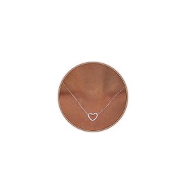 Zeffy Silver Heart Necklace Cubic Zirconia Open Heart Choker Necklaces Trendy Dainty Simple Silver Jewelry for Women Gifts
