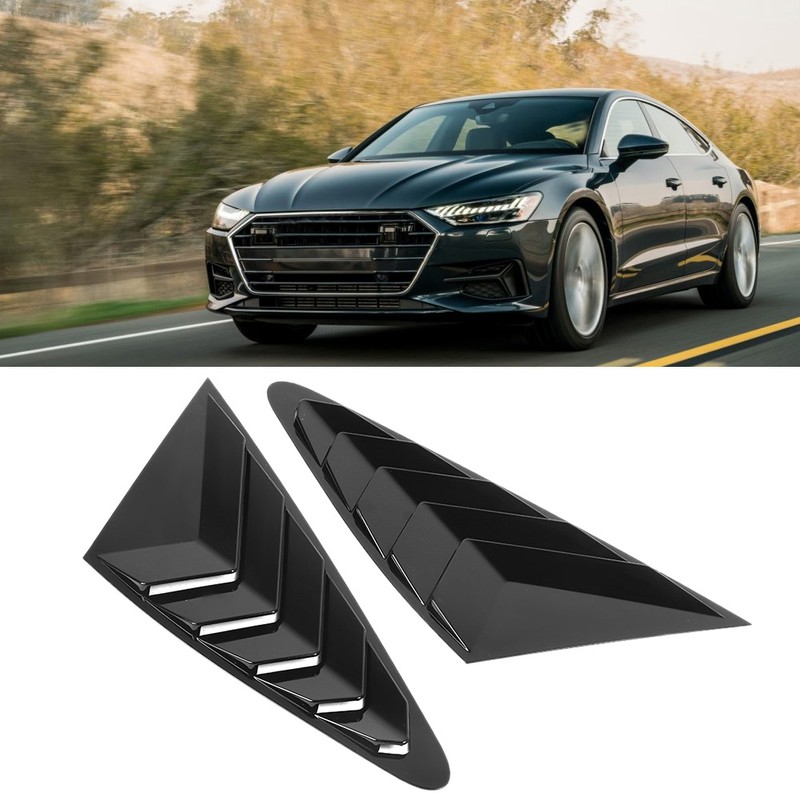 Vehicle Modification Window Louver Bright Black Side Window Scoop Cover