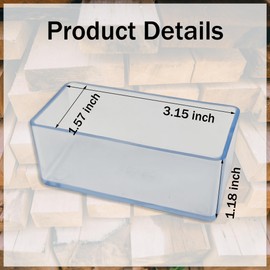 2x4 Wood Post End Cap - 4Pcs 1.57”x 3.15“Post caps (1-1/2" x 3-1/7") PVC Floor Protector,Waterproof and Anti-Friction,Suitable for Table Legs, Chair Legs, armrests and Other Wood,Transparent