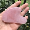 Ladeukoi Rose Quartz Crystal Stone Gua Sha Massage Tool for