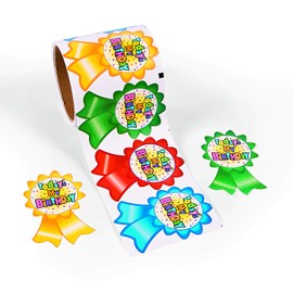 Fun Express "Today's My Birthday!" Roll Stickers (100 Piece) Classroom & DayCare Birthday Supplies, Party Favors & Decorations