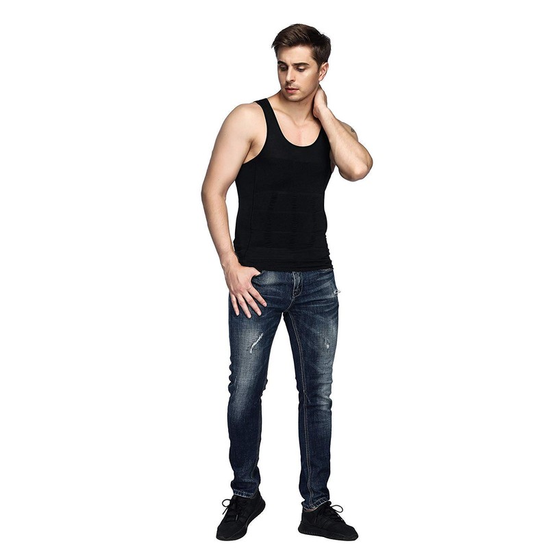 Odoland Men's Compression Tank Top, 3-Piece Set, Compression Baselayer, Sleeveless,