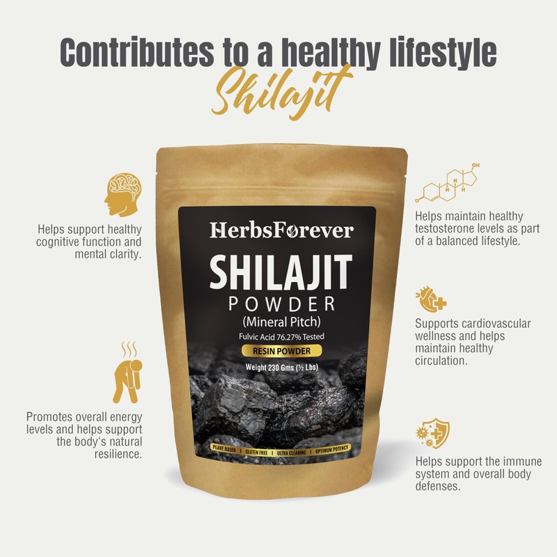 Herbsforever Shilajit Powder Mineral Pitch Antioxidant General Wellness Concentrated Extract
