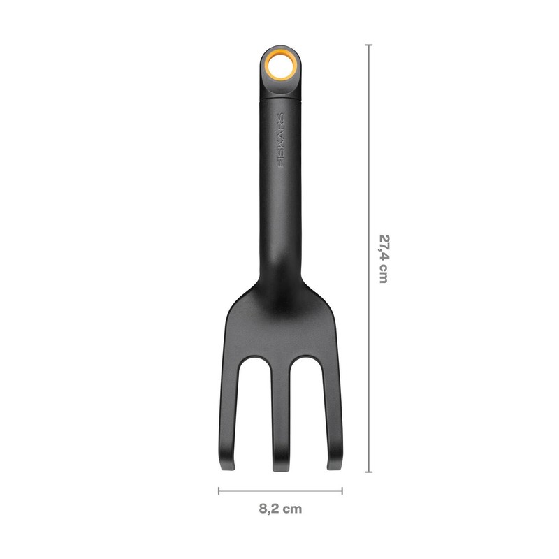 Fiskars Solid Flower Rake, black / orange