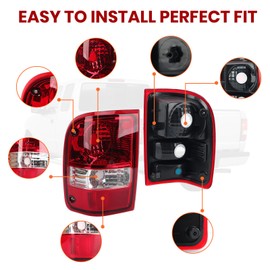 MZORANGE Tail Light Housing Rear Lamp For Ford ranger 2006 2007 2008 2009 2010 2011 Replaces #6L5Z13405AA #FO2819111 (Left Driver Side)