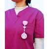 Qinsuee Nurse Watch with Retractable Clip, Nurse Fob Watch with