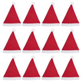 Carnavalife Pack of 12 Santa Hat Santa Claus Velvet Plush Soft Red Hats Christmas Winter for Festive New Year Party for Small Unisex (FYQ-13, Small)