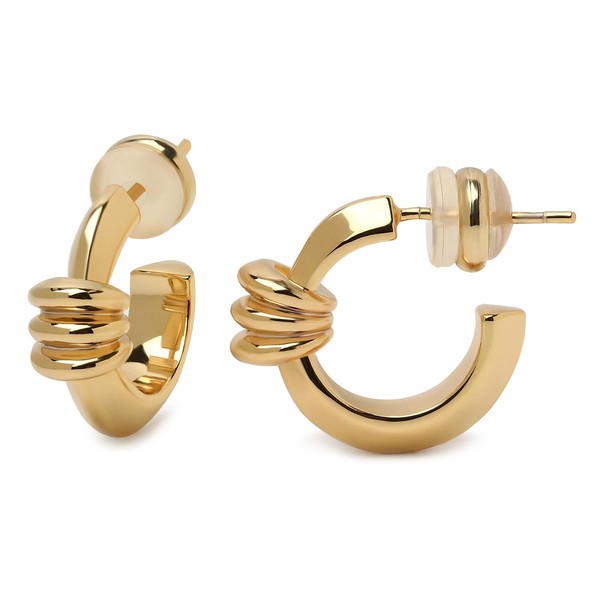 LecAit 14K Gold Plated Chunky Open Hoops for Women S925