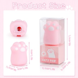 4 Pcs Cat Paw Pencil Sharpener, Cute Manual Pencil Sharpener for Kids, Small Handheld Pencil Sharpeners for School, Kawaii School Office Supplies Gift for Girls, Mini Stationery (Pink Yellow)