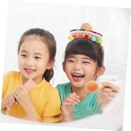 KOMBIUDA Mexican Carnival Hat with Chin Strap Lightweight Sombrero for Parties Outdoor Activities Festive Decor Eye-catching Hat Vibrant Colors for Doll Accessories