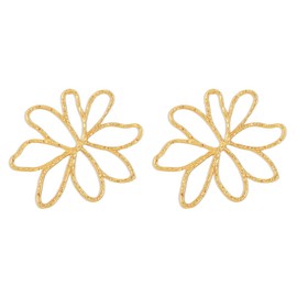 RELOVET Hollow Flower Petal Gold Earrings Studs Statement Geometric Abstract Earrings for Summer Spring Women