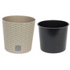 Prosper Plast Rato Round Flowerpot, 25 x 22.4 cm, Mocca,