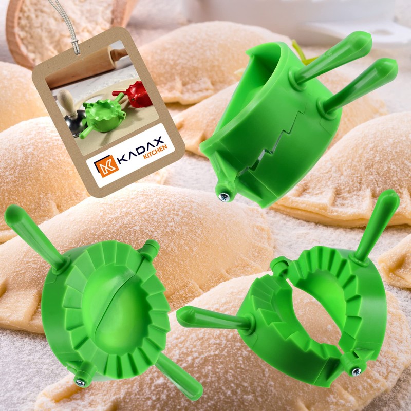 KADAX Dumpling Maker, Red/Green Mould for Dumpling and Ravioli, Pierogi