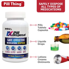RX Pill Disposal, Safe Effective Solution to Destroy and Deactivate Prescription Medication Drug Medicines, Large 17oz Capacity (3 Pack)