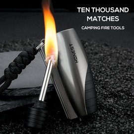 Match Lighter Refillable Outdoor Camping Igniter Gadget with Lanyard Waterproof (Fuel NOT Included)