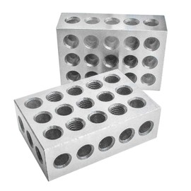HFS(R) 1 Pair 123 Blocks 1-2-3 Ultra Precision .0002 Hardened Steel with 23 Holes