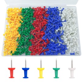 Pack of 600 Multicoloured Drawing Nails, Creative Decorative Colourful Push Pins Large Colourful Push Pins for Photos, Hanging Tacks, Tags, Office and Home, Bulletin Board