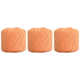 3 Ball Pack Threadart 100% Pure Cotton Crochet Thread - Apricot - Size 10 and 3 - Singles and Bulk Packs Available - Size 3 - Color 17
