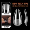 BORNBYME Extra Short Almond Soft Gel Nail Tips,120PCS Pre Buff