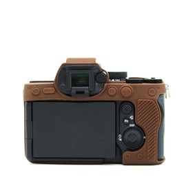 Rieibi Alpha 7 IV Camera Case, Soft Silicone Protective Case for Sony a7 IV Digital Camera, Lightweight Cover for Sony A7IV A7M4 - Coffee