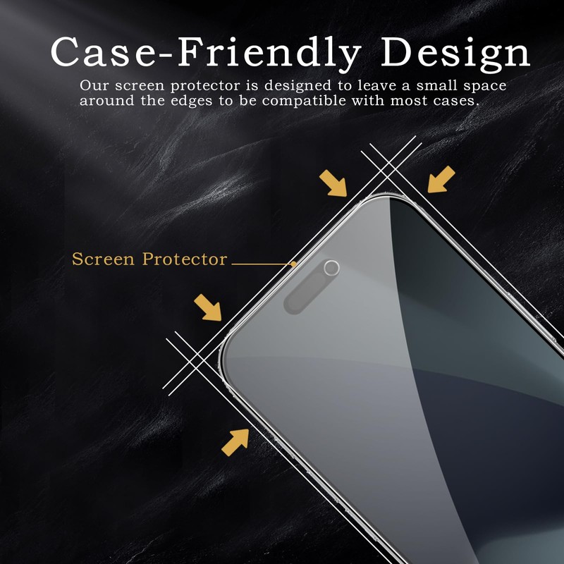 [2+2 Pack] Privacy Screen Protector for 17 Pro Max, Anti-Spy