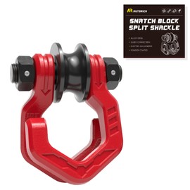 AUTORICH Snatch Block Split Shackle, 3/4" D Ring Split Shackle with Pulley, 57320lbs Break Strength Snatch Block Pulley, Towing Winch Snatch Block for Off Road Vehicle Recovery, Red Red 1-Pack