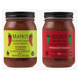 Mateos Gourmet Salsa, Hot & Mild 16 oz (Variety Pack)
