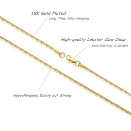 FOSIR Thin Gold Chain for Women, Surgical Stainless Steel 1.8mm Chain Necklace for Men and Women (18 Inch)