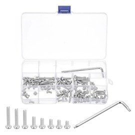sourcing map M4 Torx Security Screws Kit, (M4x5/8/10/12/16/20/25/30mm)80pcs 304 Stainless Steel Pan Head Tamper Proof Screw, W T20 Wrench Bolts