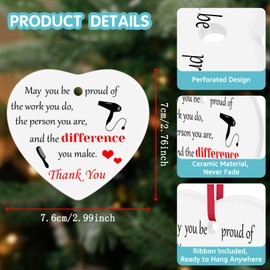 Hairdresser Thank You Gifts Hairdresser Ceramic Ornament Hair Stylist Appreciation Gifts Cosmetology Graduation Gift Birthday Retirement Christmas Ornaments for Hairdresser Barber