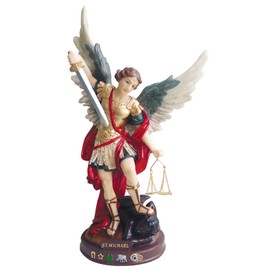 Saint Michael Statue Miguel Archangel Estatua St. Michael The Archangel Statue Holy Figurine Sculpture (8 Inch)