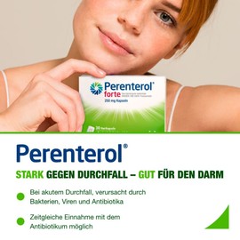 Perenterol Forte 250 mg 30 Capsules for Acute Diarrhoea & Prevention - Anti-Inflammatory & Prevents Excessive Fluid Loss